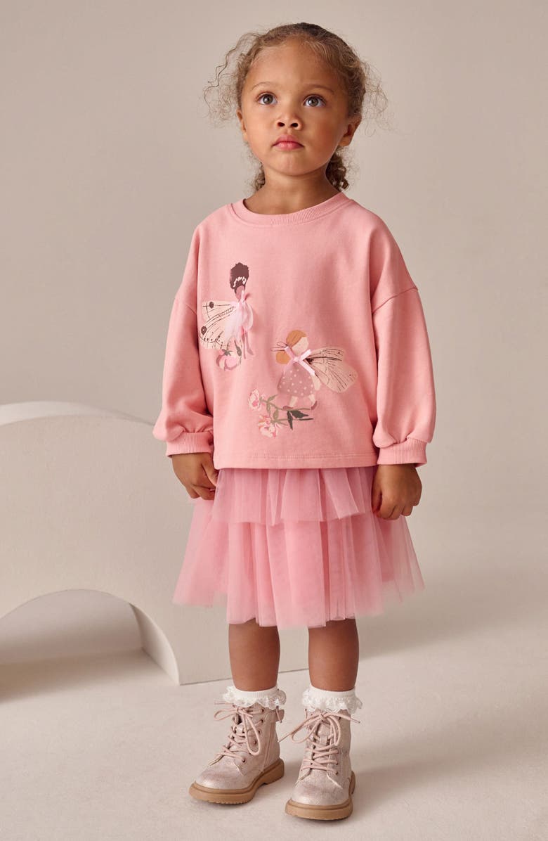 NEXT Kids' Fairy Graphic T-Shirt, Alternate, color, Pink