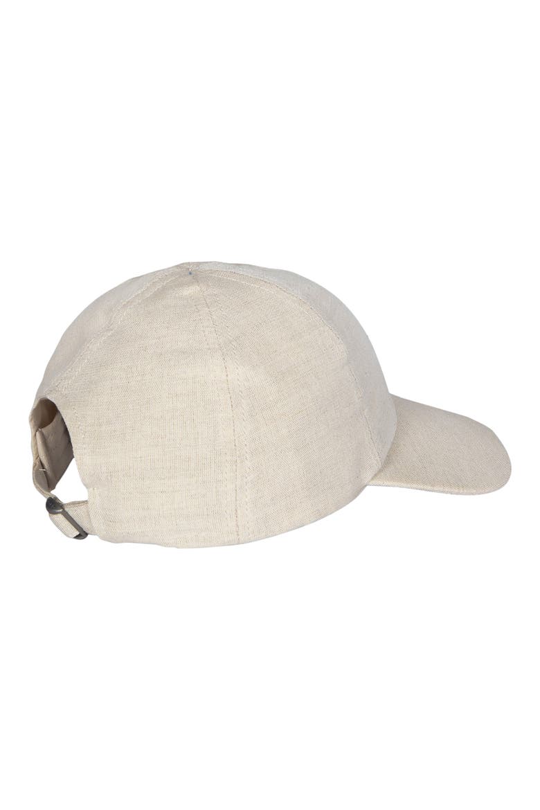 Embroidered Bear Logo Linen Baseball Cap, Alternate, color, GREY HEATHER