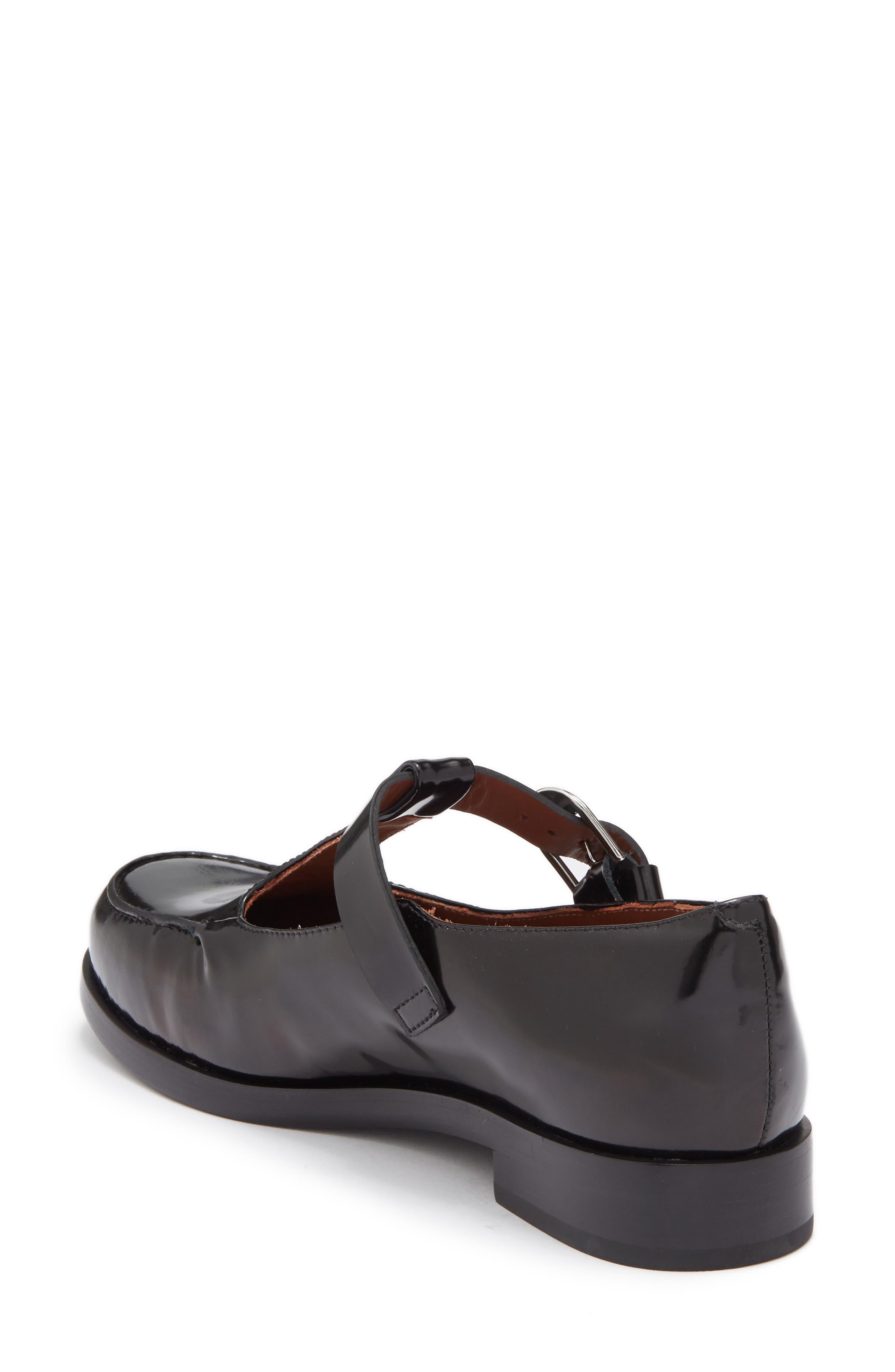 Reformation Angela Mary Jane Flat, Alternate, color, Black Leather