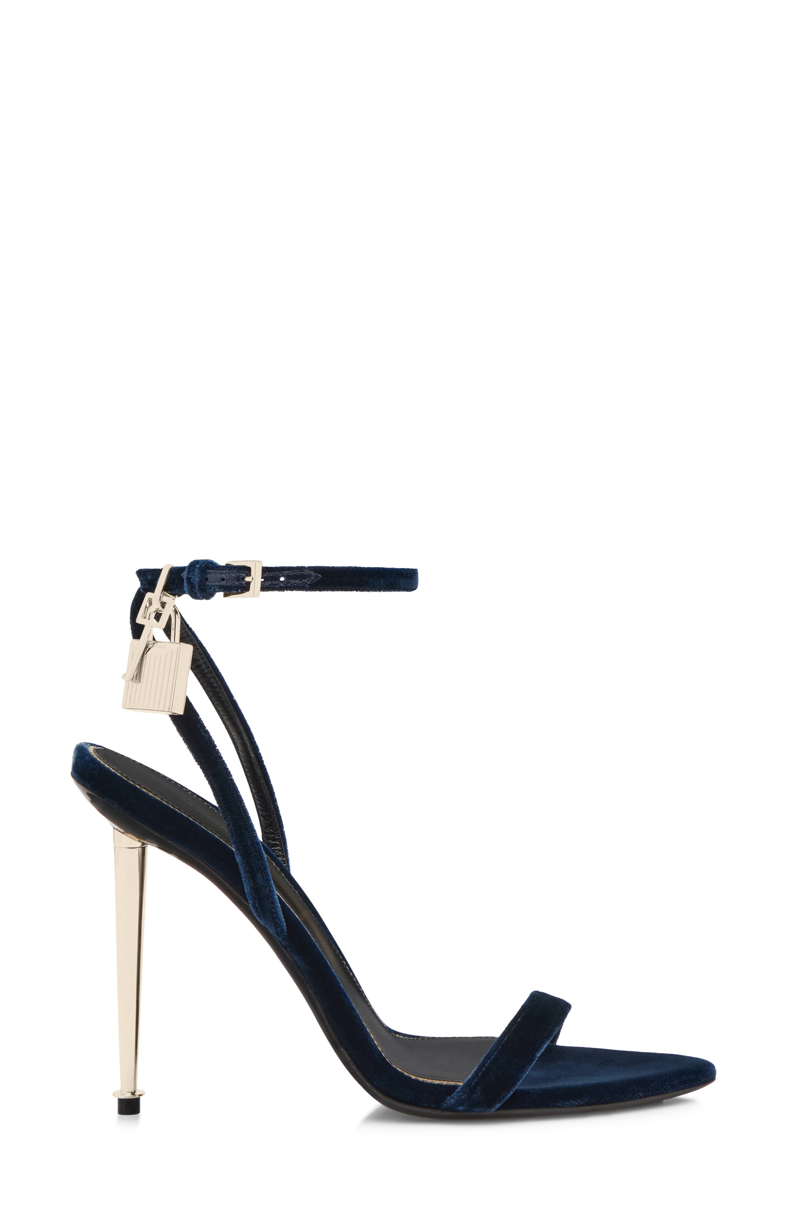 TOM FORD Padlock Ankle Strap Sandal, Alternate, color, Navy