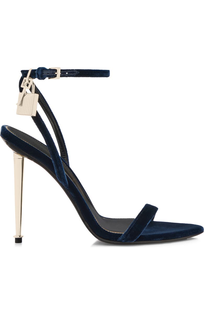 TOM FORD Padlock Ankle Strap Sandal, Alternate, color, Navy