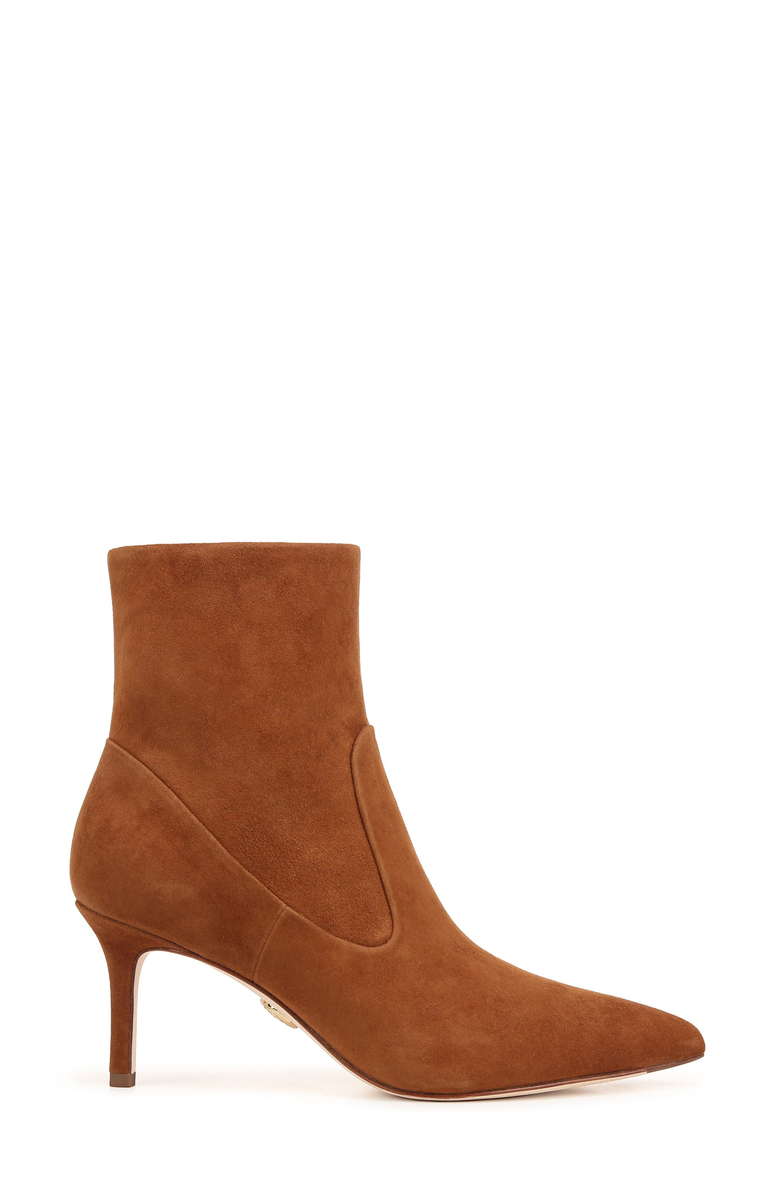 Veronica Beard Larissa Pointed Toe Bootie, Alternate, color, Caramel