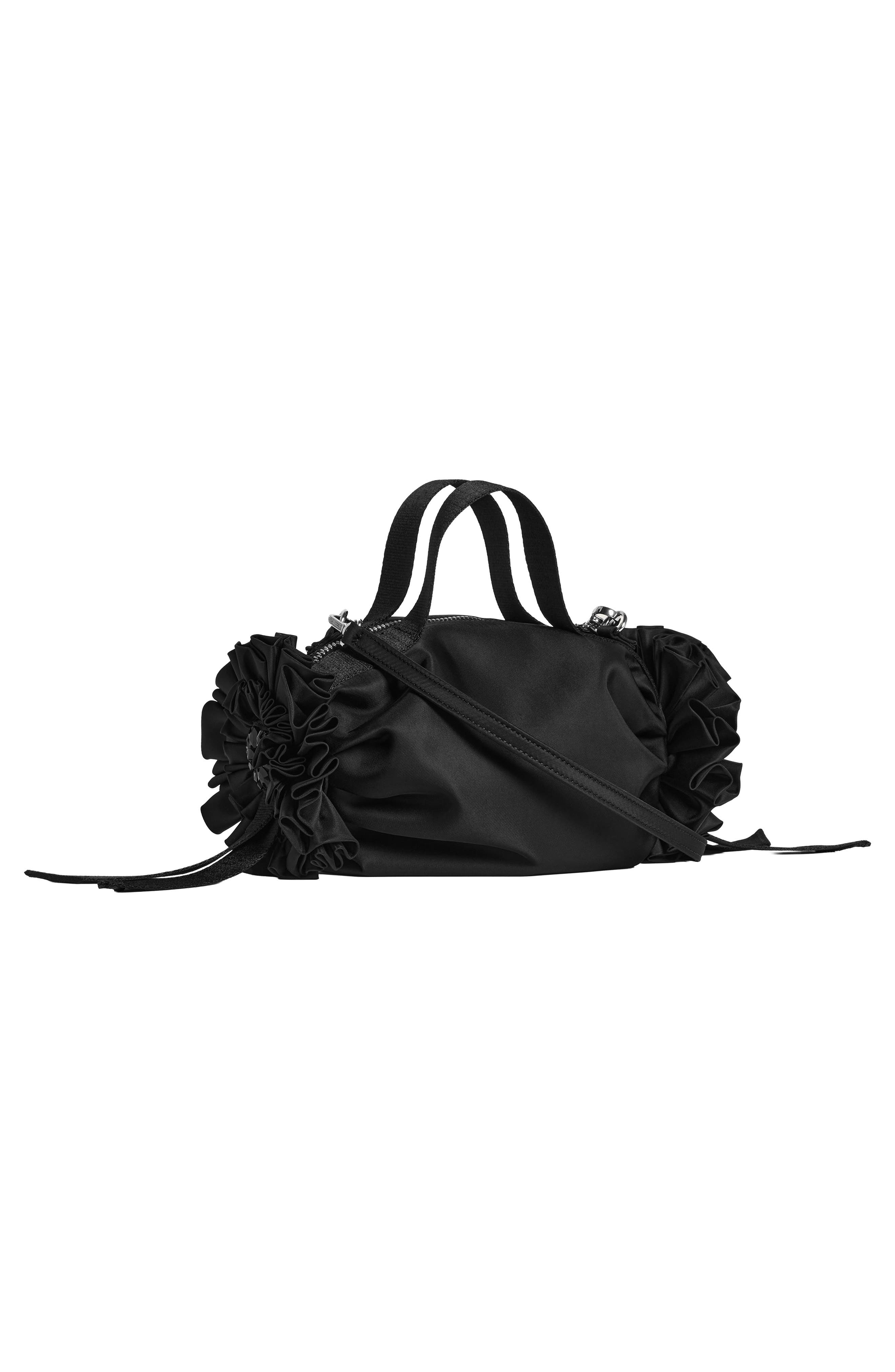 Embellished Mini Double Ribbon Rosette Bag, Alternate, color, BLACK/ JET