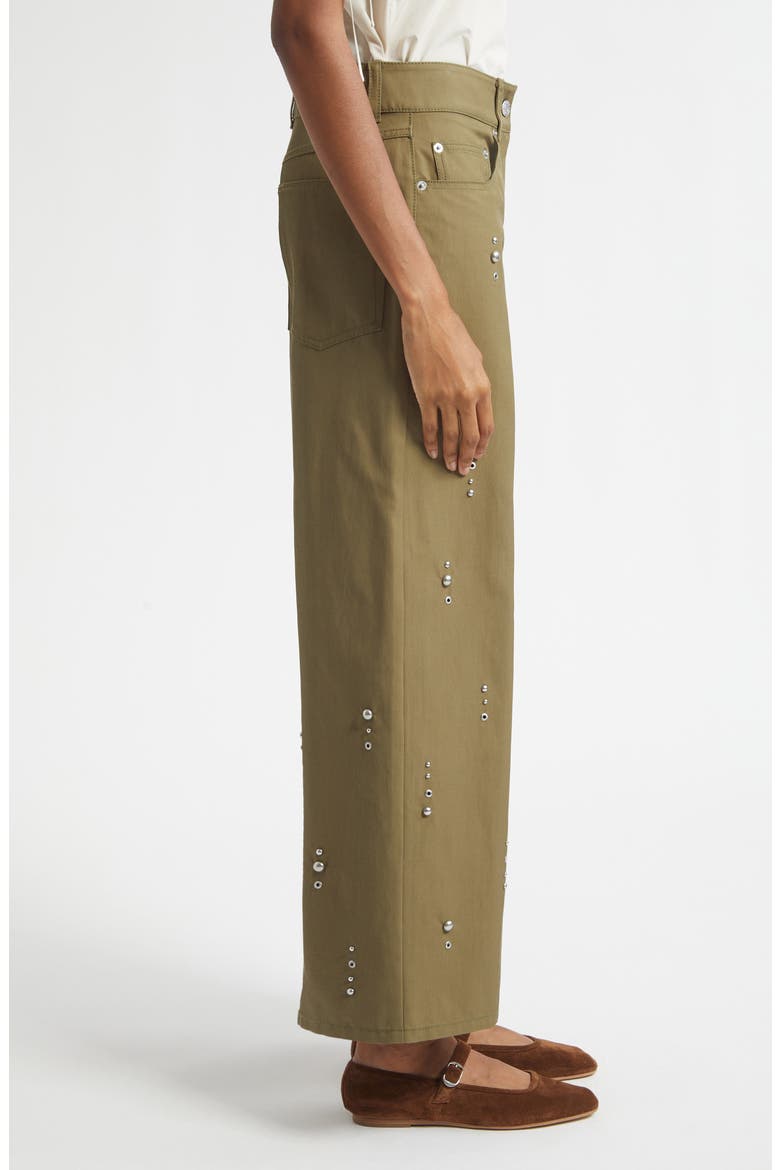 Flat Front Wide Leg Ankle Pants, Alternate, color, CAPER