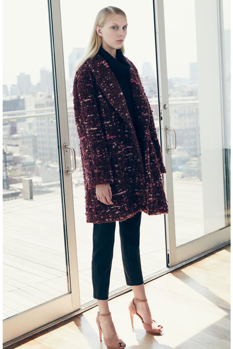 'Bebe' Coat, Alternate, color, MERLOT