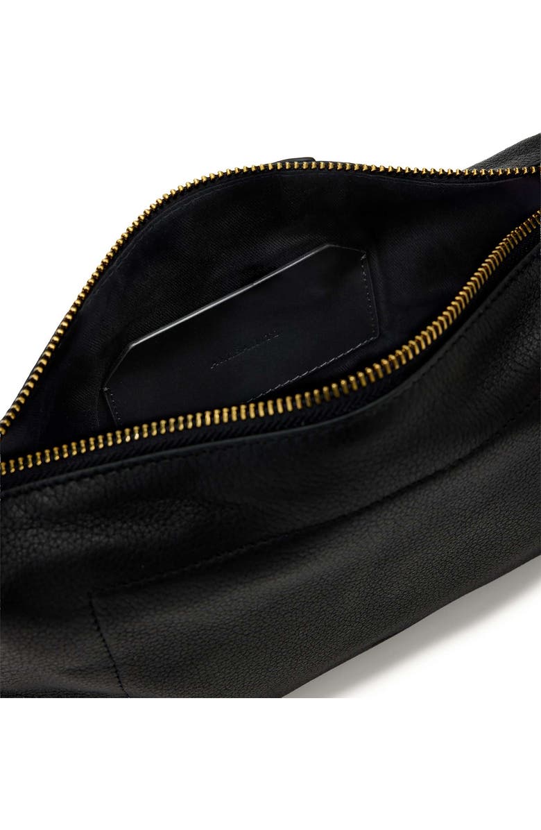 AllSaints Small Alba Zip Leather Crossbody Bag, Alternate, color, Black