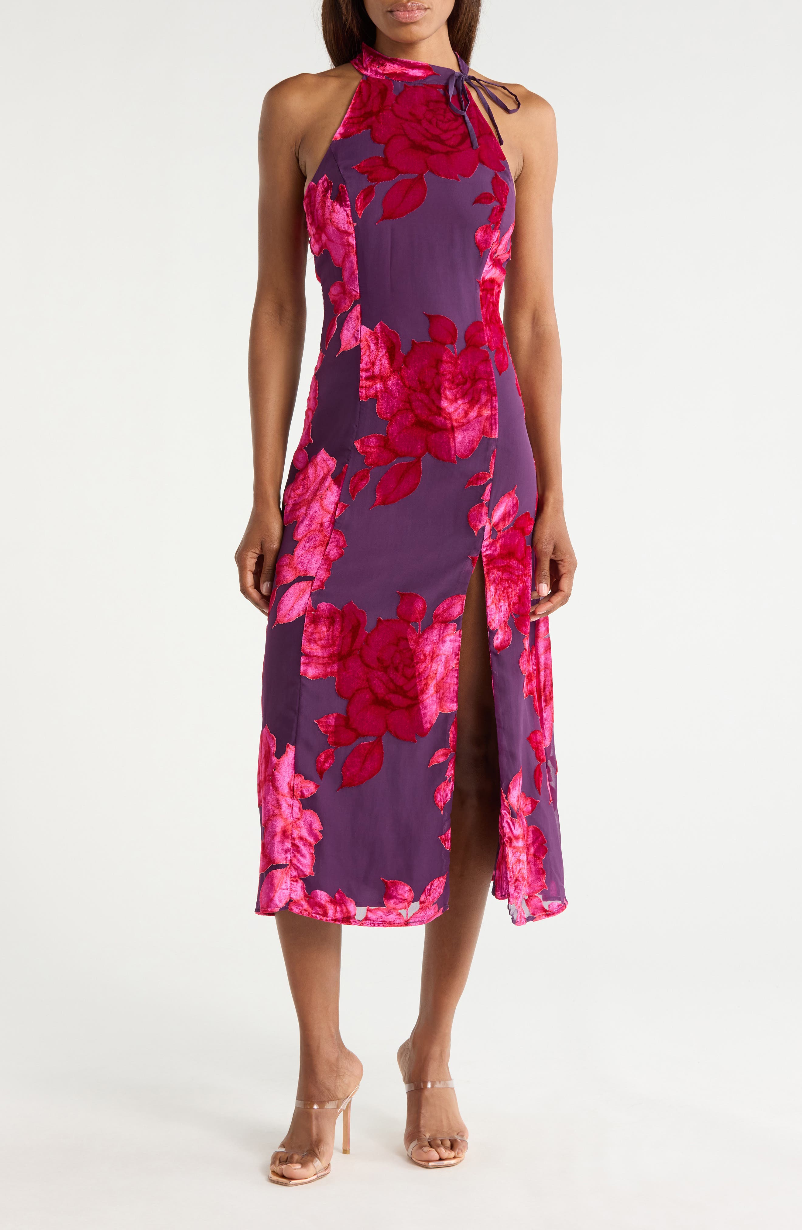 Hutch Floral Mock Neck Sleeveless Dress