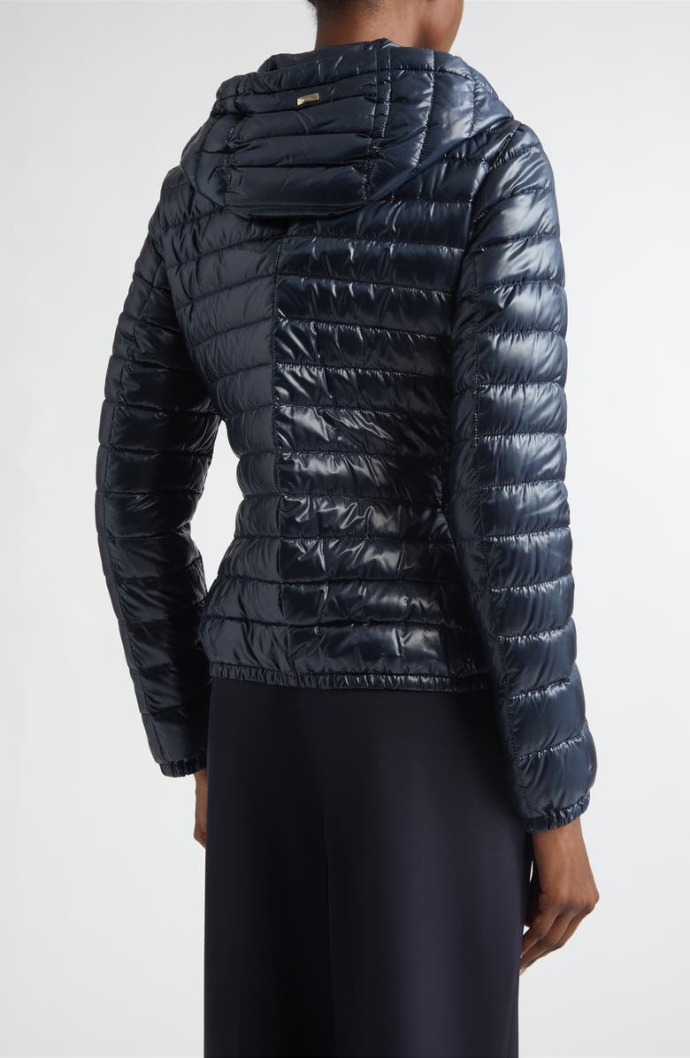 Herno Angela Hooded Ultralight Nylon Down Bomber Jacket, Alternate, color, 9200 Navy