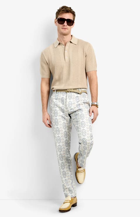Clyde Floral Stripe Jacquard Slim Trouser