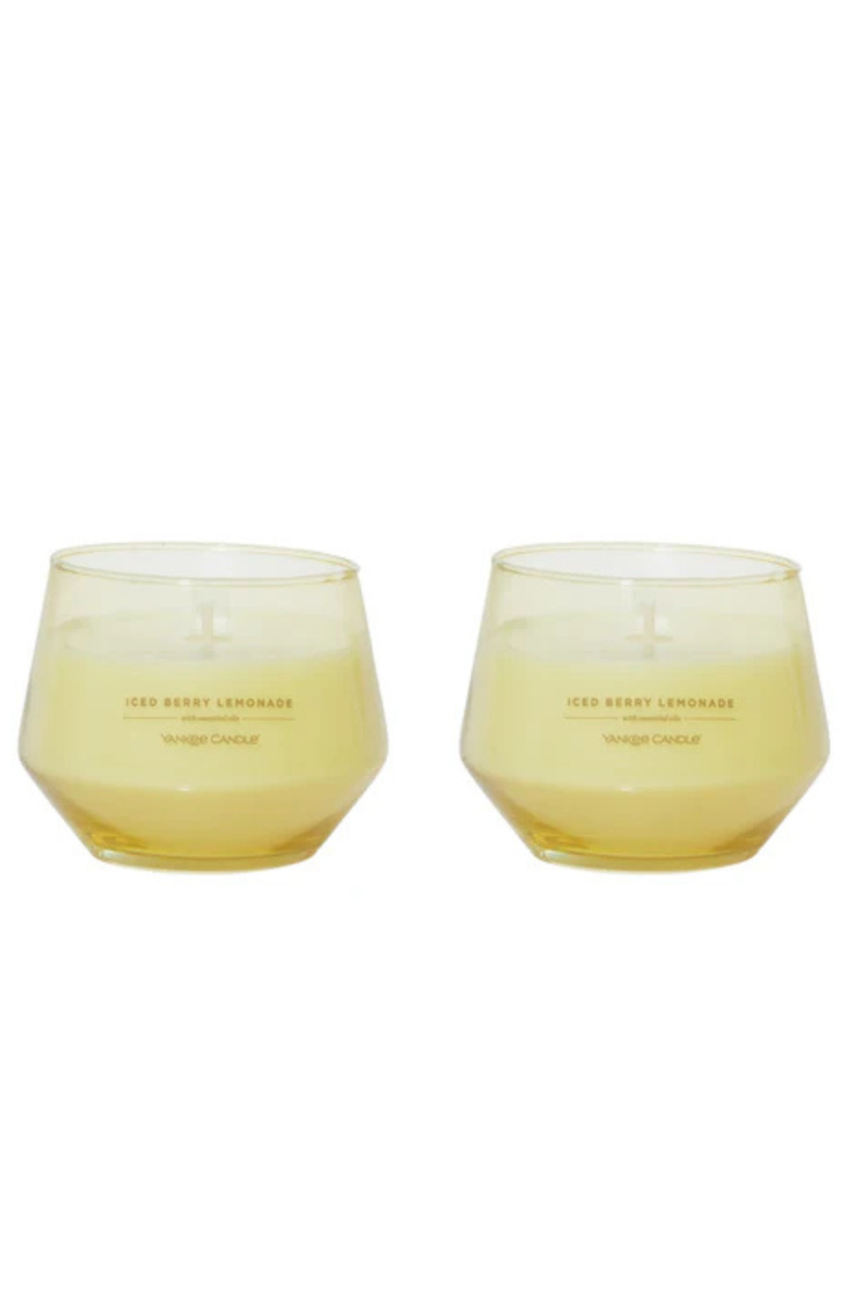 YANKEE CANDLE Iced Berry Lemonade Studio Candle with Essential Oils, Set of 2, Main, color, Yellow