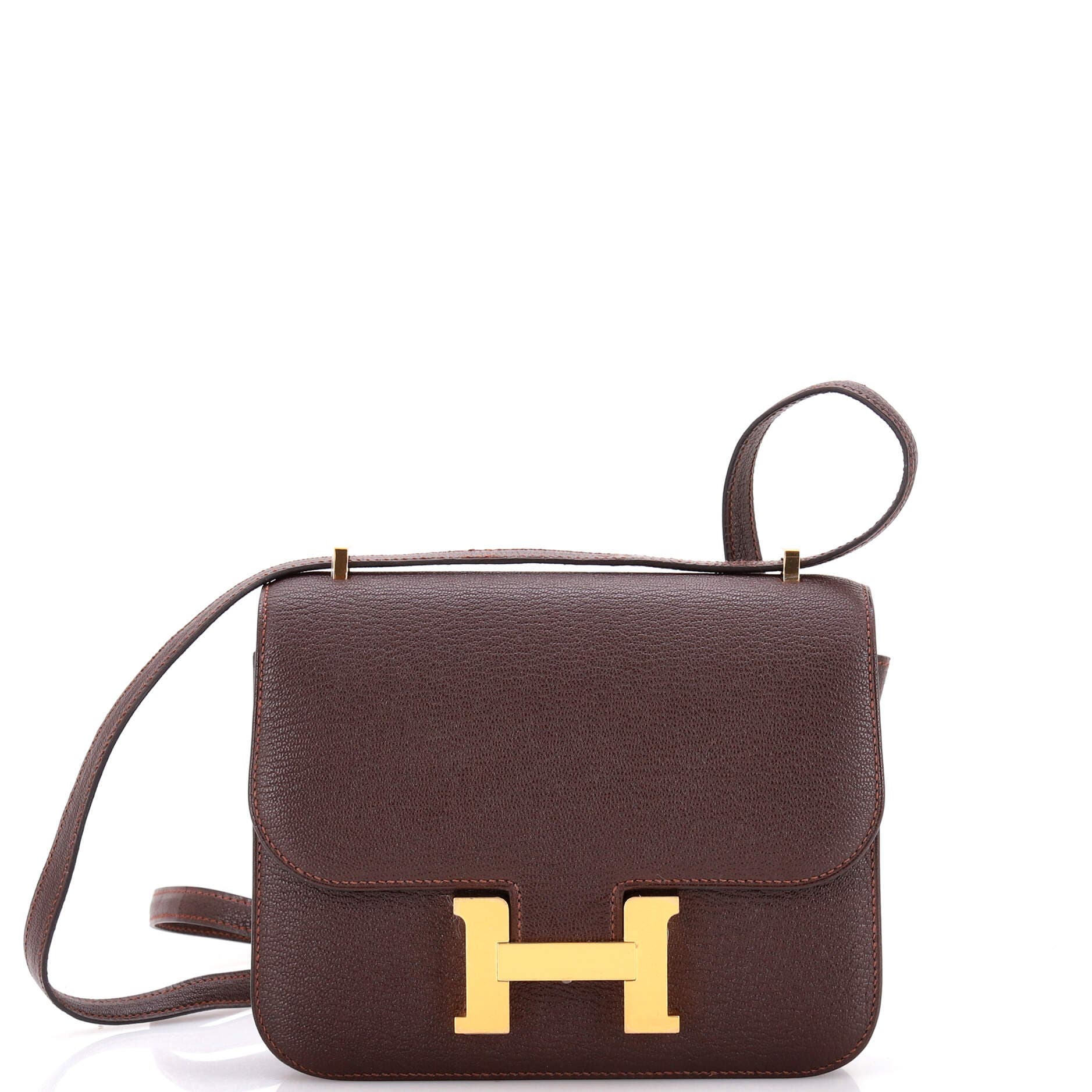 Pre-Owned Hermes Constance Bag Chevre Mysore 18, Main, color, Havane
