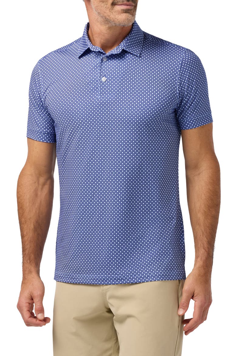 Versa Trim Fit Performance Golf Polo, Main, color, COBALT ENLARGED DIAMOND