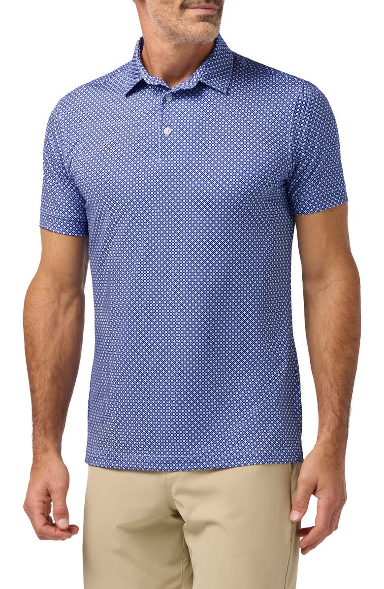Mizzen+Main Versa Trim Fit Performance Golf Polo, Main, color, Cobalt Enlarged Diamond