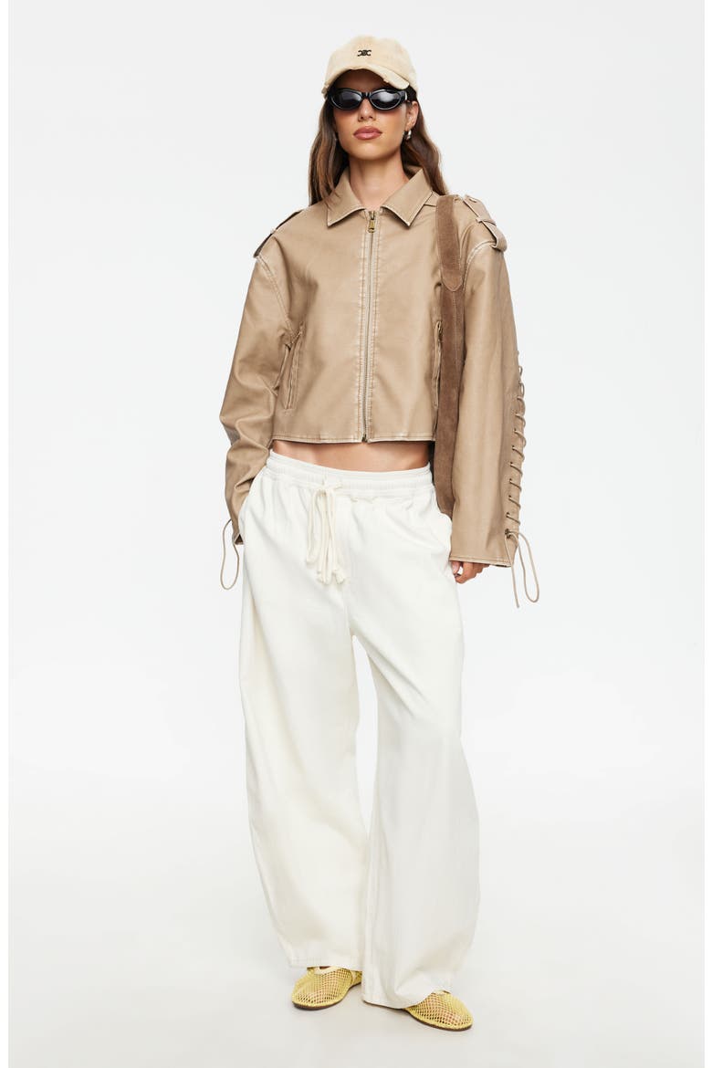 Out of Office Cotton Drawstring Pants, Alternate, color, SAND