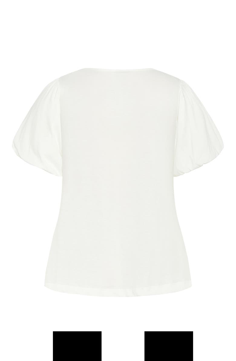 City Chic Leona Puff Sleeve Top, Alternate, color, Ivory