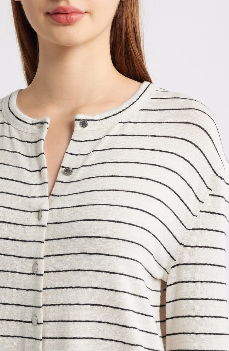 rag & bone/JEAN The Knit Stripe Boxy Cardigan, Alternate, color, Cream Stripe