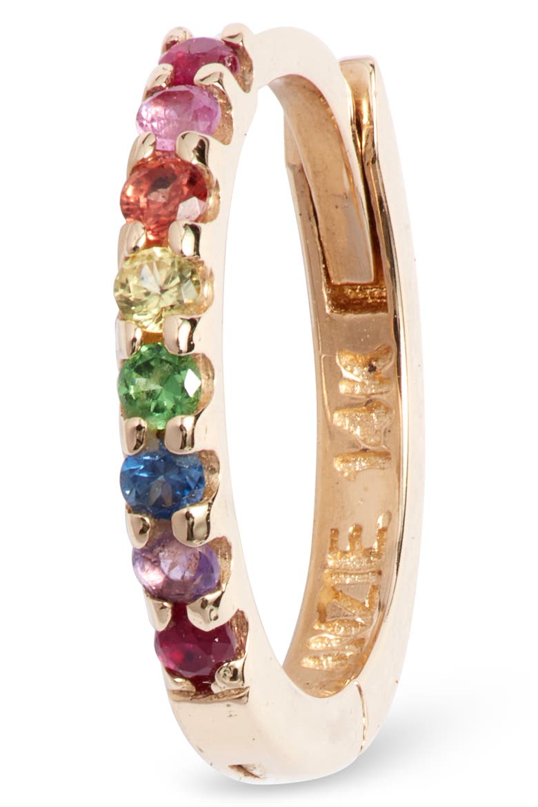 Cleo Rainbow Huggie Hoop Earrings, Alternate, color, GOLD/ MULTI
