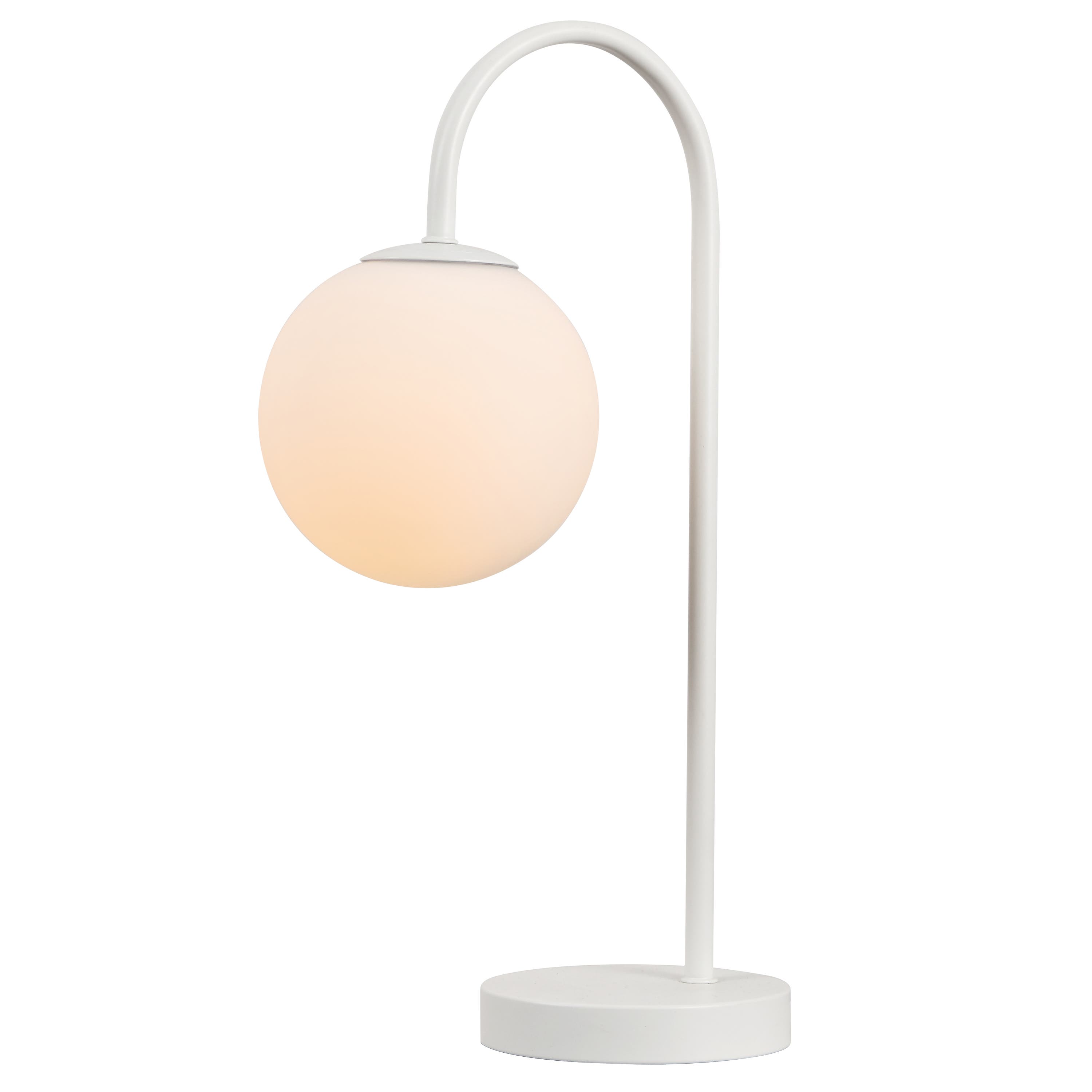 Jonathan Y Arco Iron/glass Minimalist Mid-century Globe Led Table Lamp In White