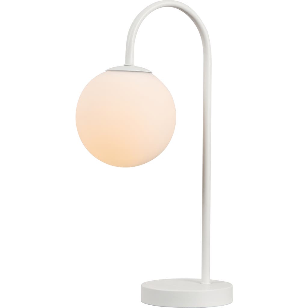 Jonathan Y Arco Iron/glass Minimalist Mid-century Globe Led Table Lamp In White