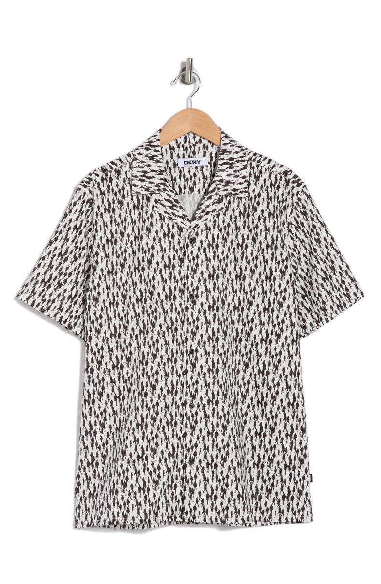 DKNY SPORTSWEAR Malcolm Short Sleeve Camp Shirt, Alternate, color, White