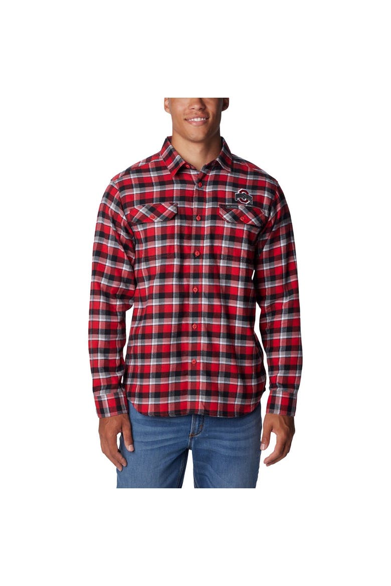 Scarlet Ohio State Buckeyes Flare Gun Flannel Long Sleeve Shirt, Alternate, color, Scarlet