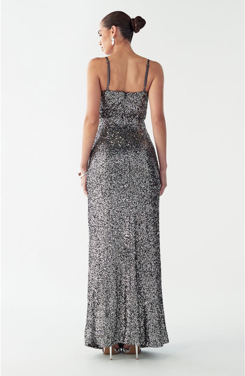 SAVEL Yasmina Maxi Dress, Alternate, color, Gunmetal Sequin