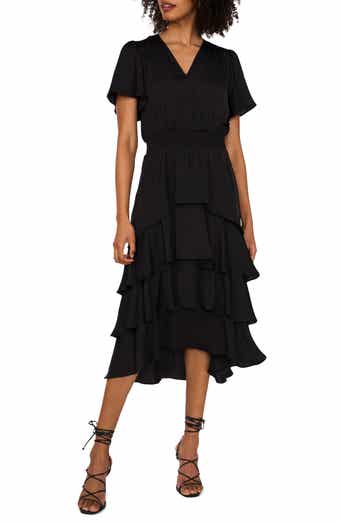 Vince Camuto Flutter Sleeve Tiered Dress