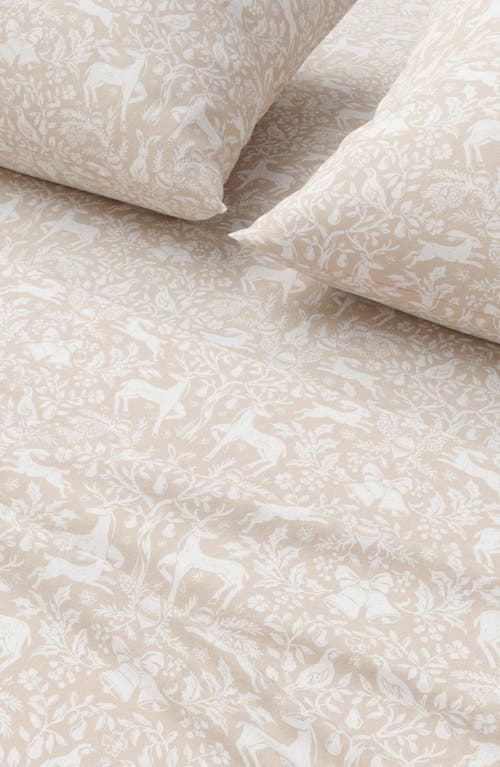 Woven & Weft Cheerful Christmas 4-piece Flannel Bed Sheet Set In Neutral