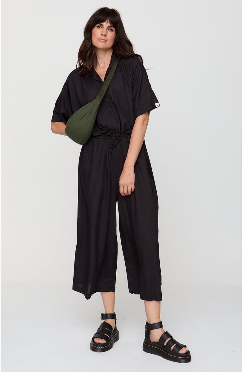 Turtledove London Organic Cotton Iris Jumpsuit, Main, color, Black