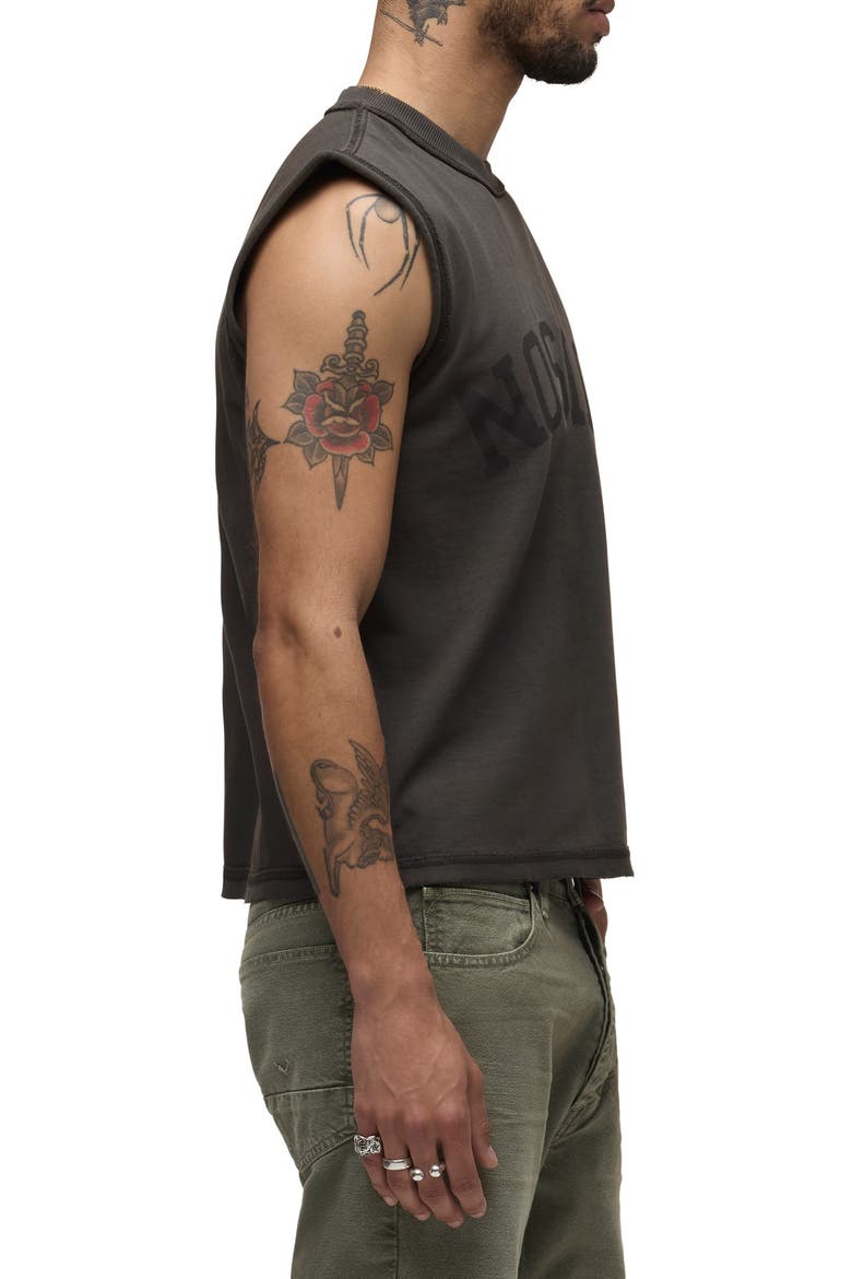 Leo Cut Off T-Shirt, Alternate, color, DUSK BLACK