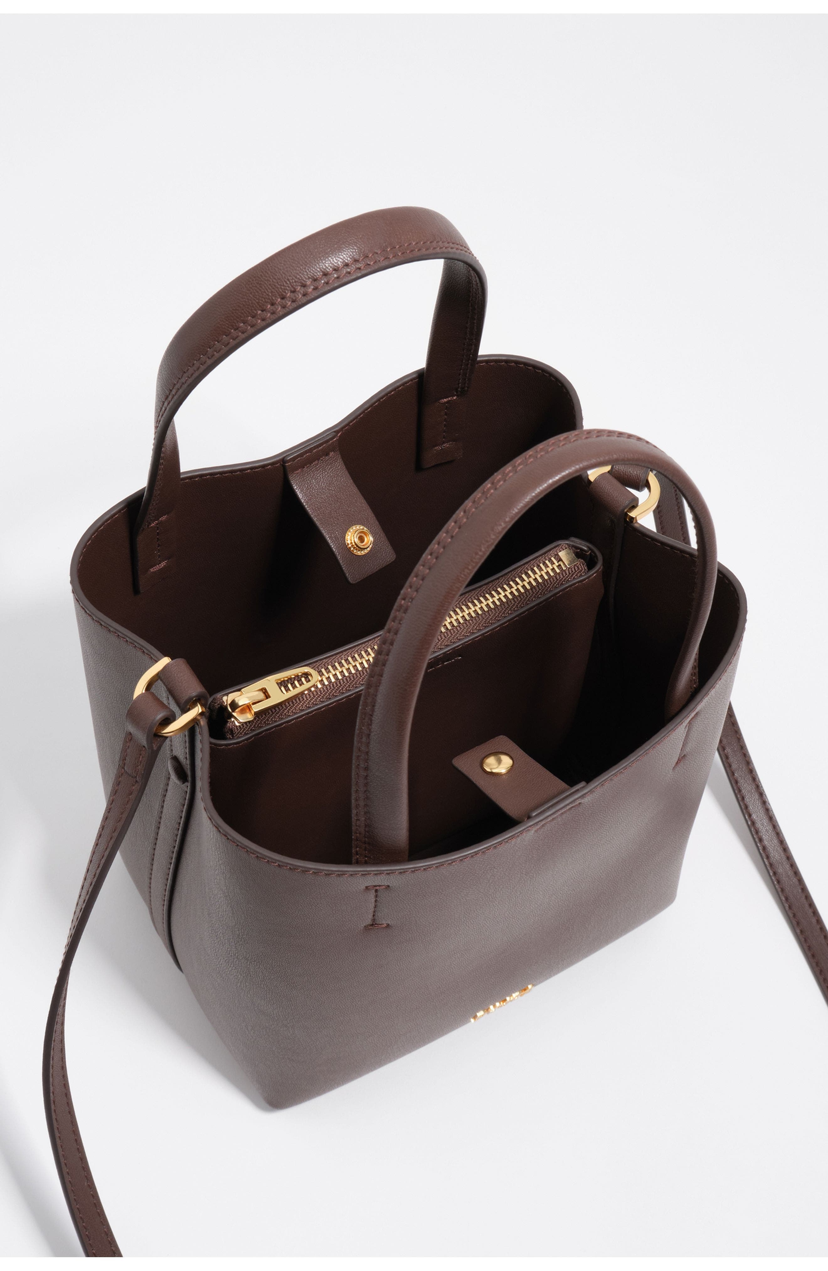 Bimba y Lola Chihuahua Leather Bag, Alternate, color, Chocolate