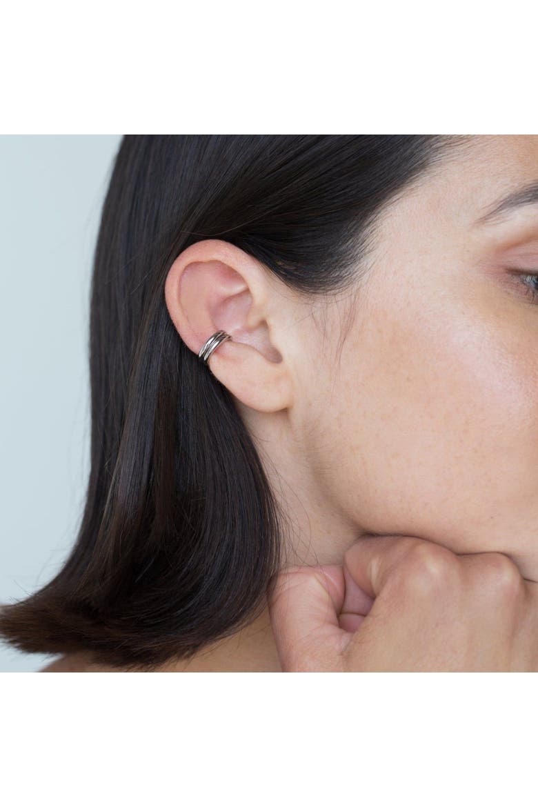 Simple Silver Ear Cuff, Alternate, color, Silver