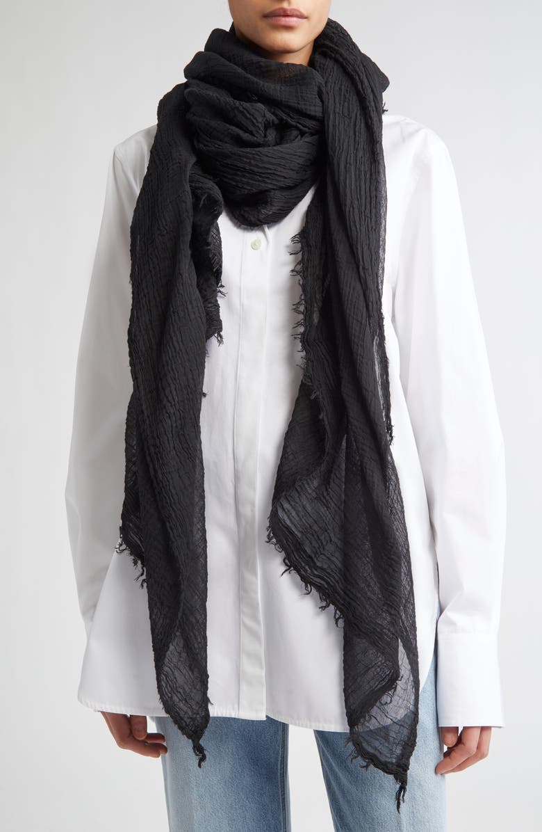 TOTEME Crinkled Gauze Scarf, Alternate, color,