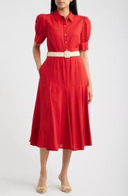 Tahari ASL Fit & Flare Midi Shirtdress