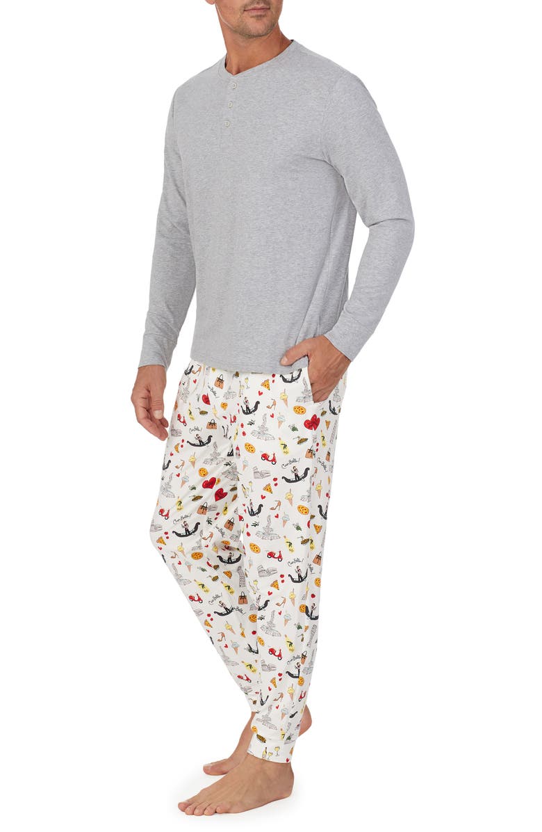 BedHead Pajamas That's Amore Organic Cotton Blend Henley Pajamas, Alternate, color,