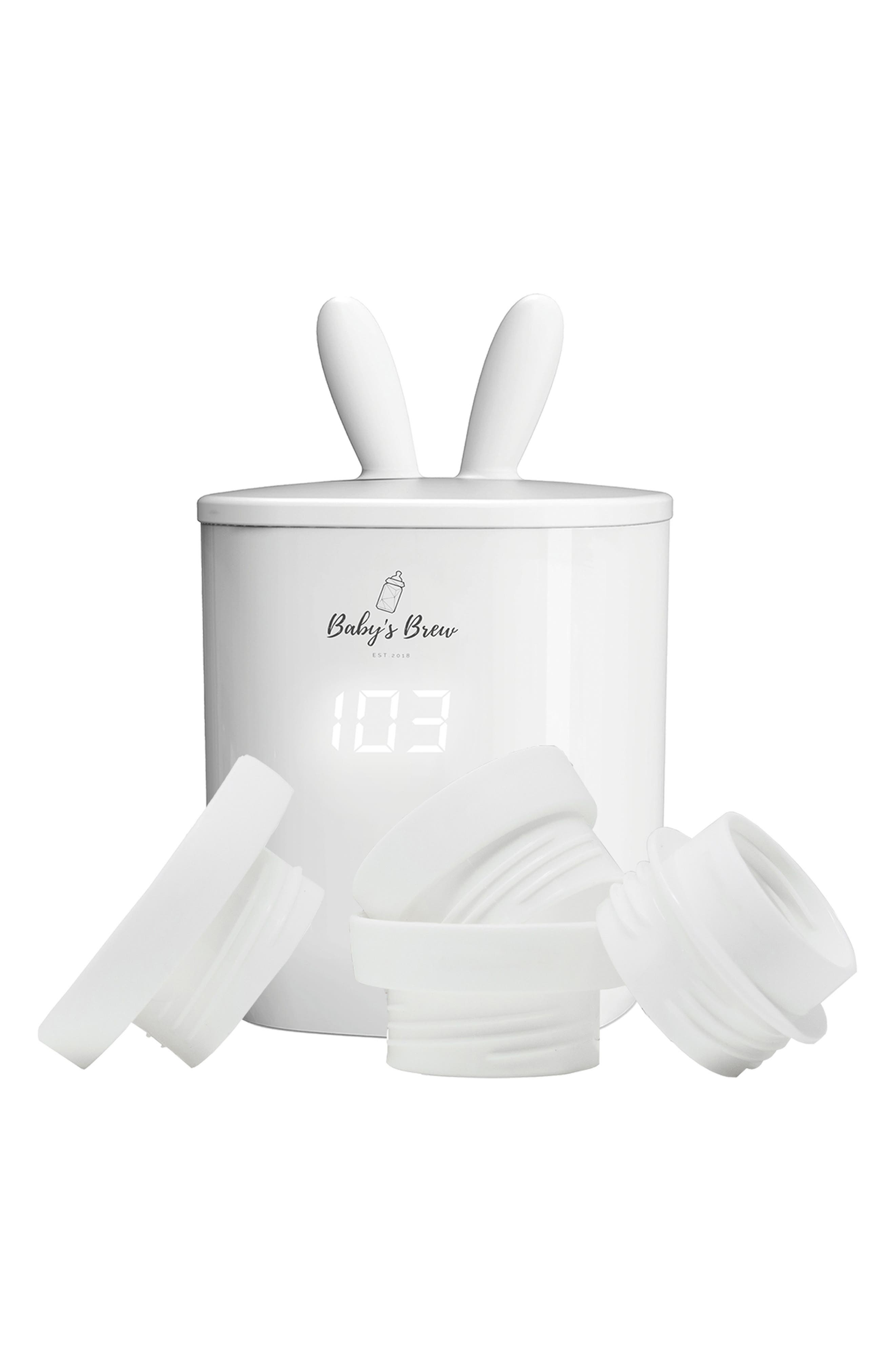 Baby's Brew 3.0 Portable Bottle Warmer & Set of 4 Adapters Set in White 
