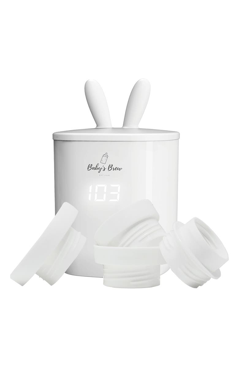 Baby's Brew 3.0 Portable Bottle Warmer & Set of 4 Adapters Set, Main, color, White