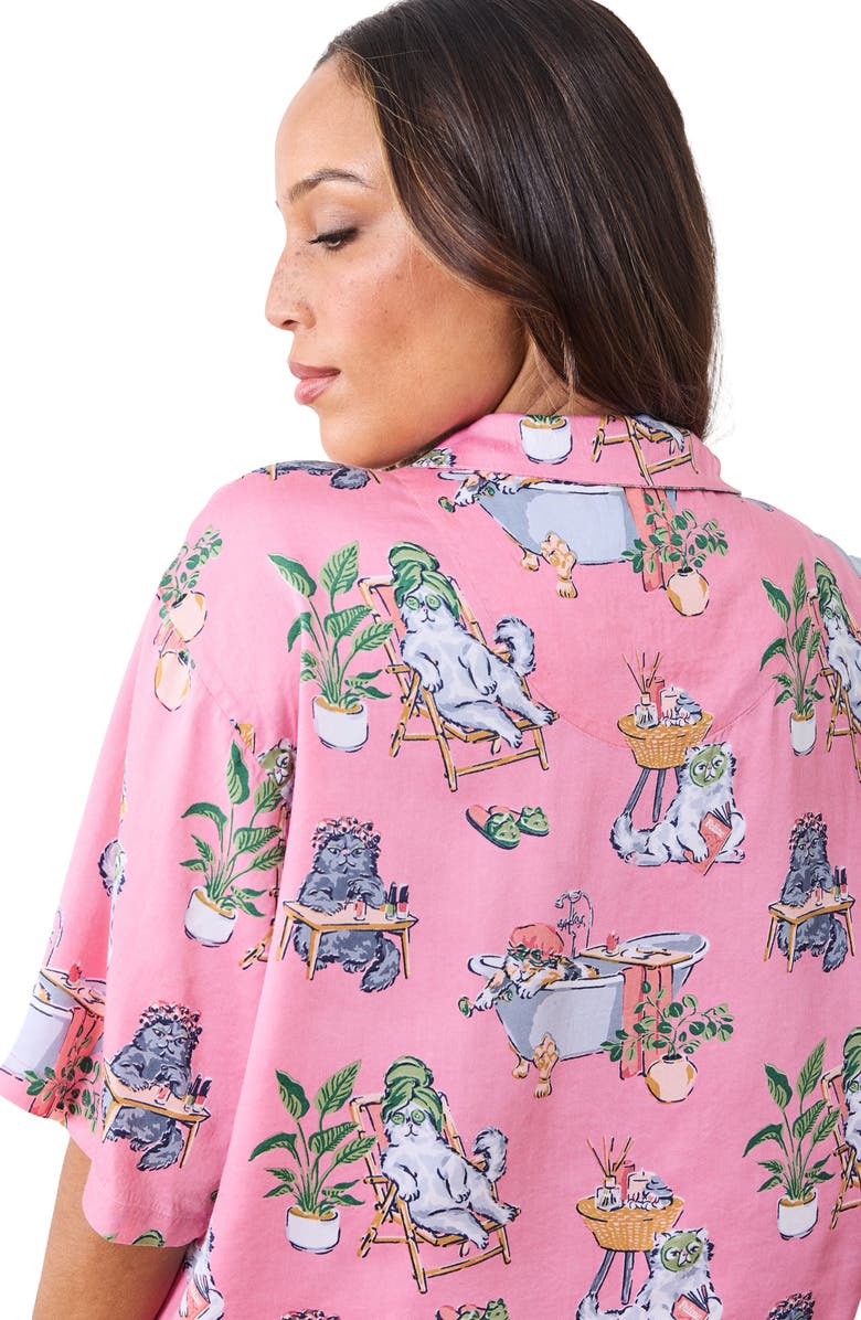 Printfresh Sweet Dreams Satin Pajamas, Alternate, color, Pink Polish