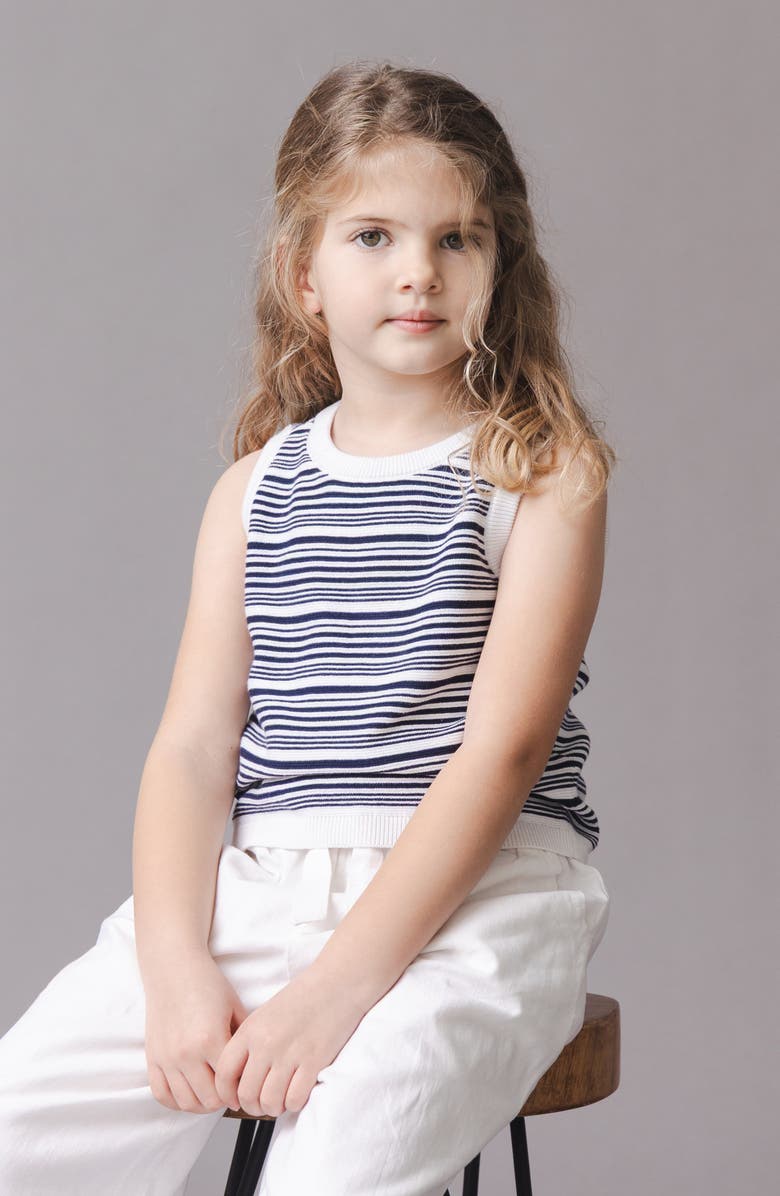 Hope & Henry Kids' Organic Sweater Tank, Alternate, color, Navy And White Stripe