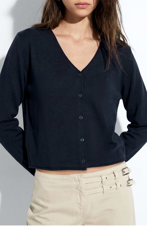 Ribbed V-Neck Cardigan