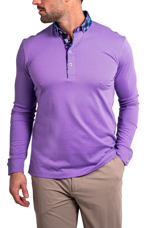 Maceoo Newton Ascension0007 Purple Long Sleeve Button-down Polo In Purple
