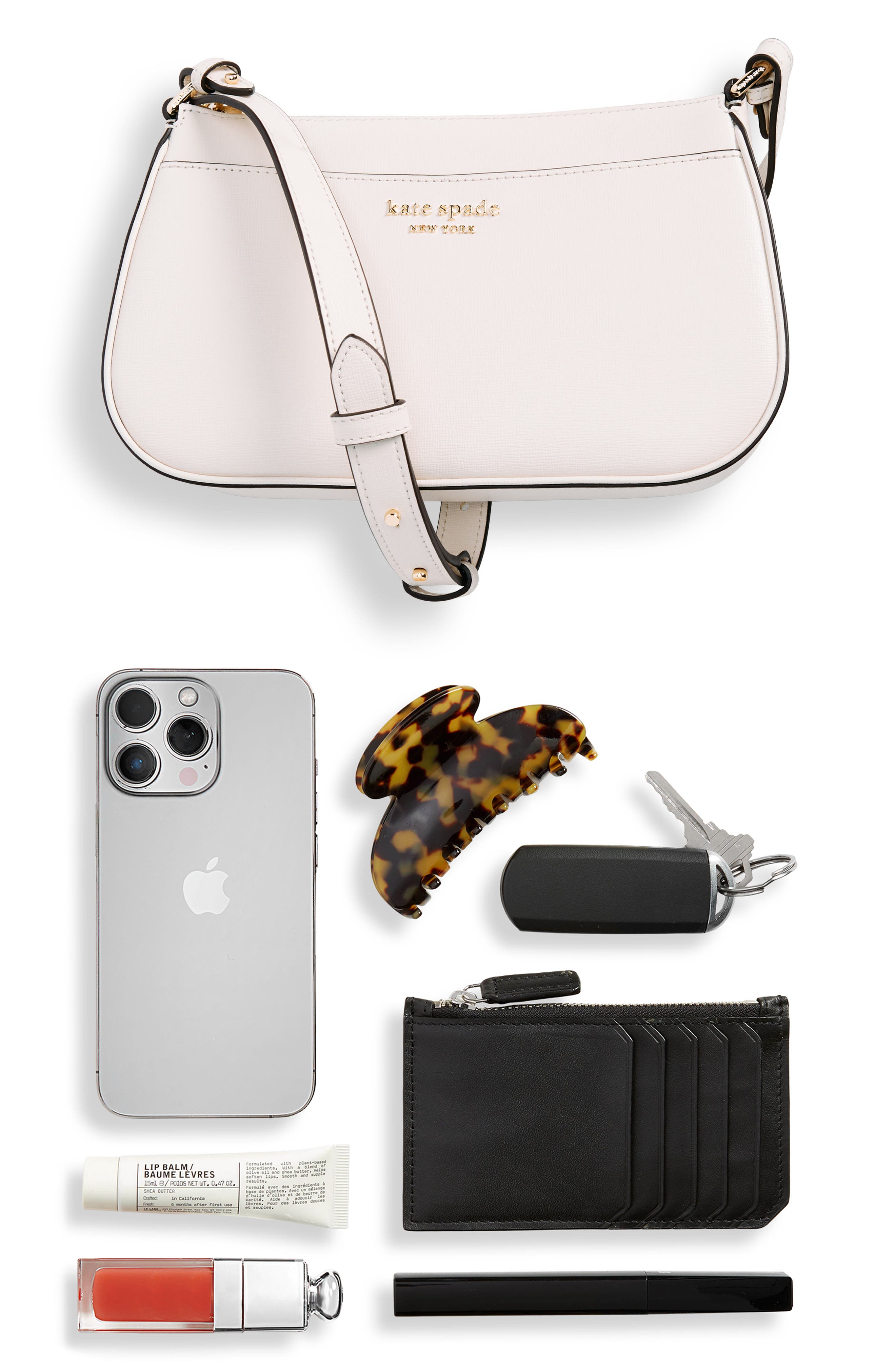 small bleecker saffiano leather crossbody bag, Alternate, color, PARCHMENT.