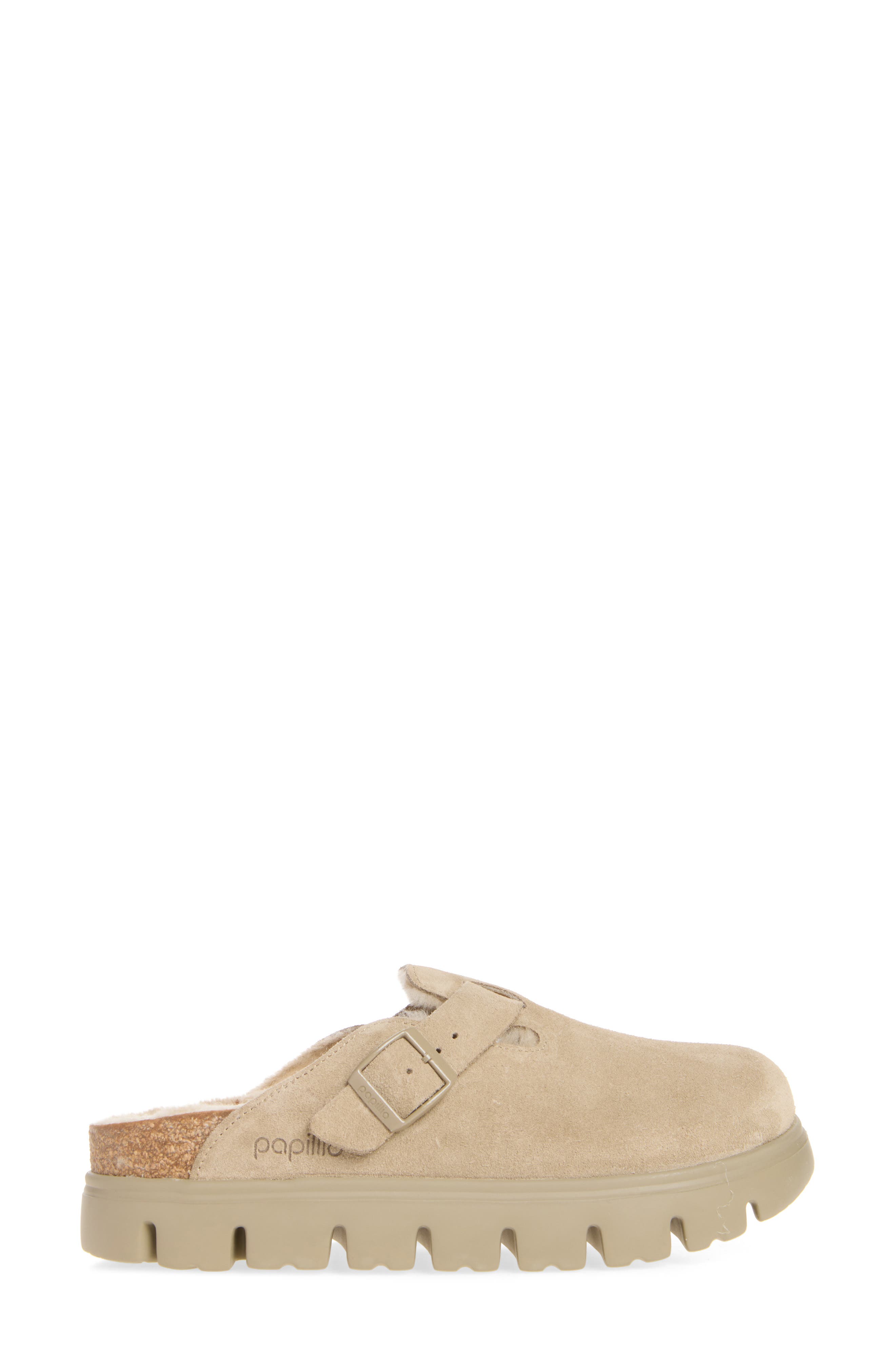 Boston Chunky Genuine Shearling Clog, Alternate, color, TAUPE/ SANDCASTLE