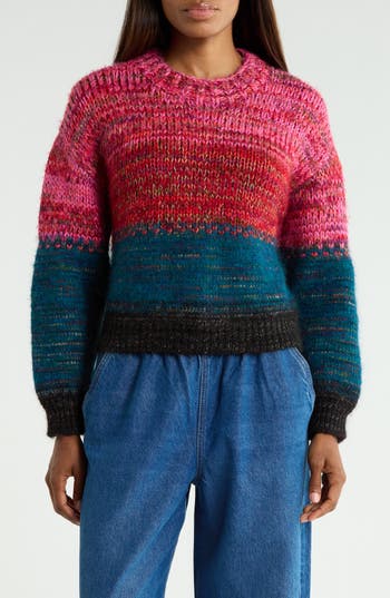 Mother The Crop Pullover Sweater In Multi
