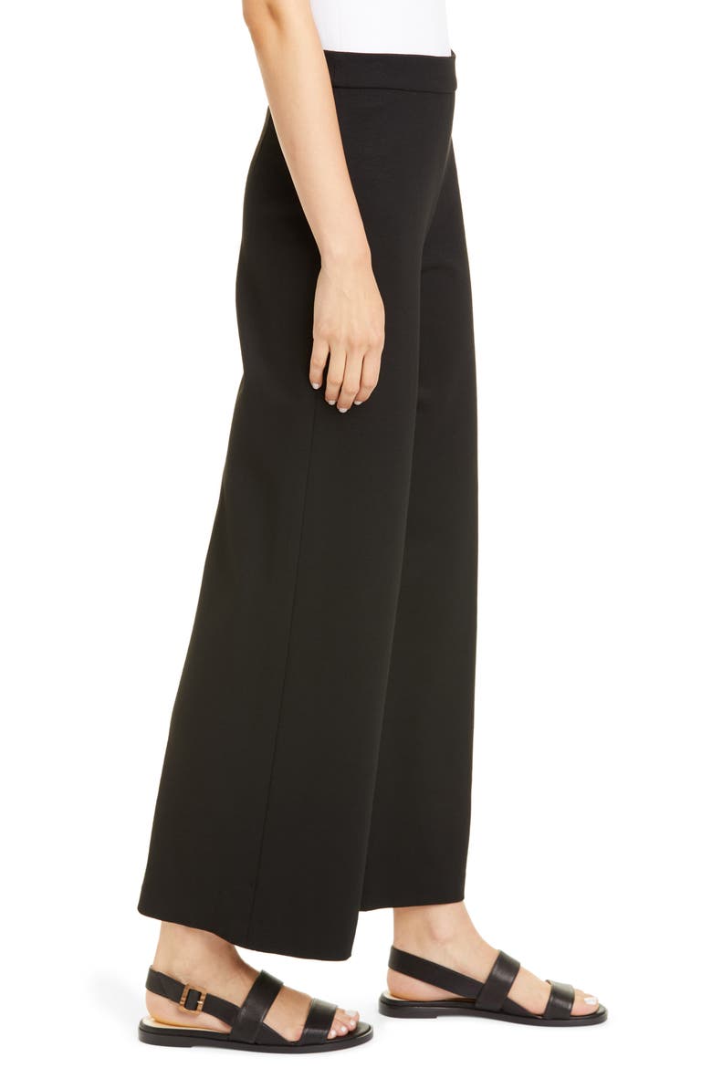 Interlock Ankle Wide Leg Pants, Alternate, color, BLACK