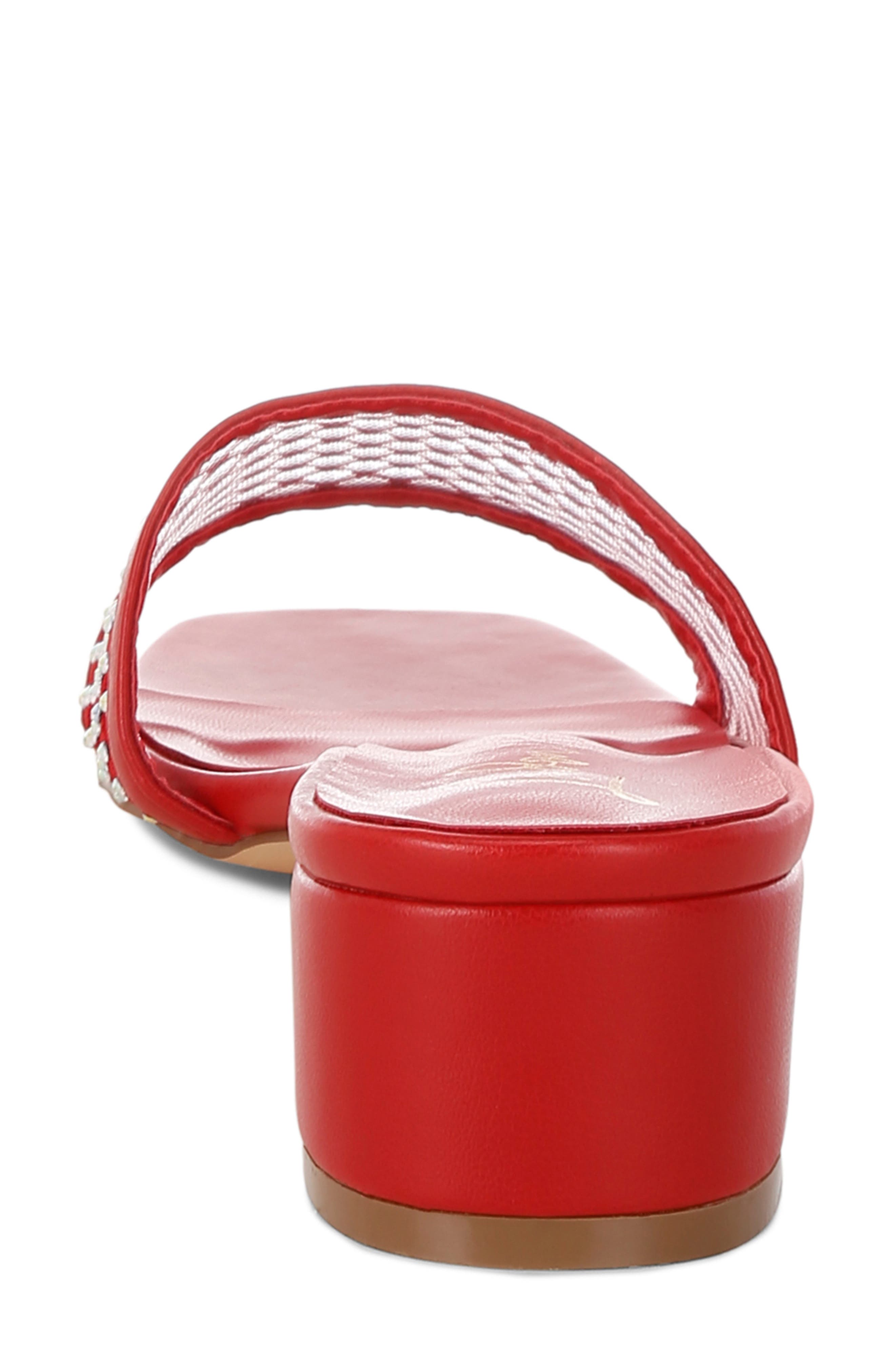 LONDON RAG Kenzia Rhinestone Studded Sandal, Alternate, color, Red