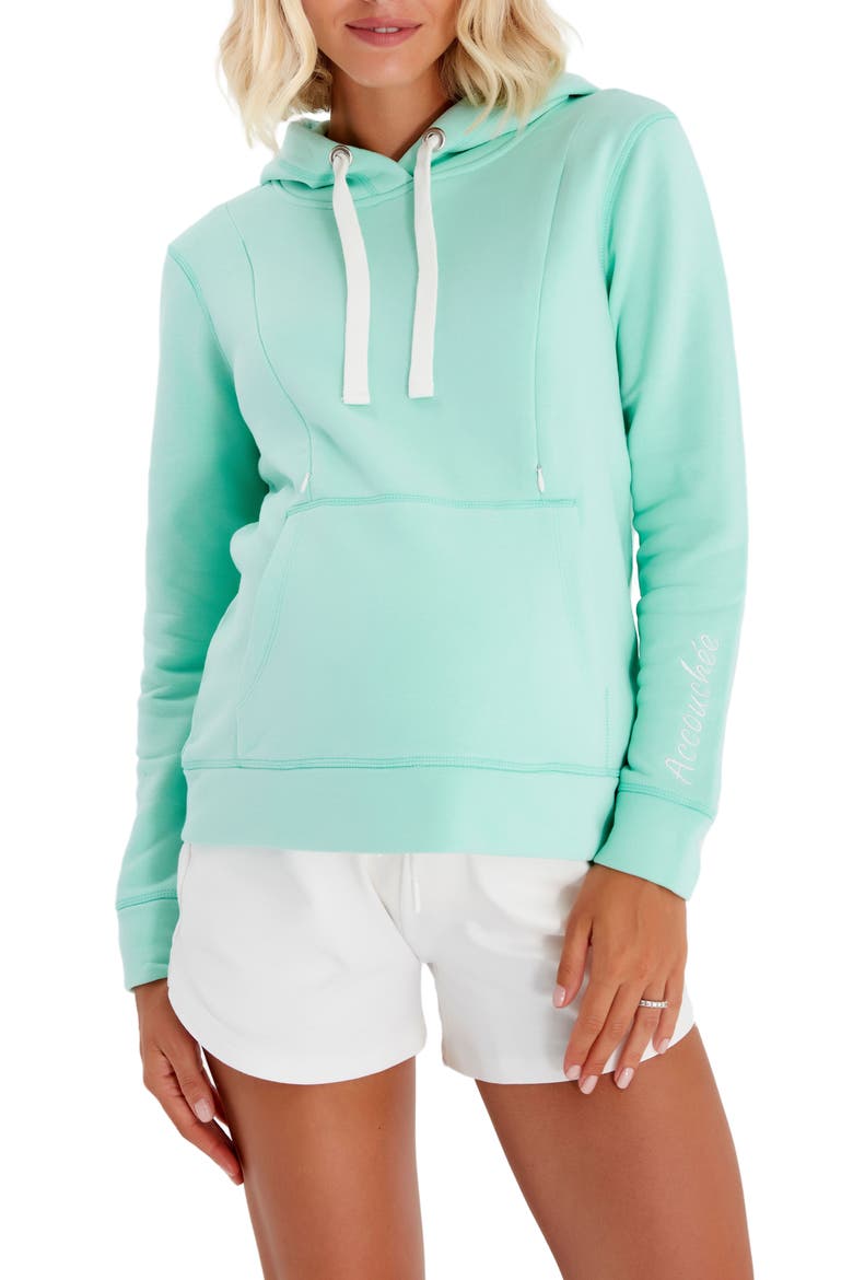 Iconic Maternity/Nursing Hoodie, Main, color, ACCOUCHE GREEN