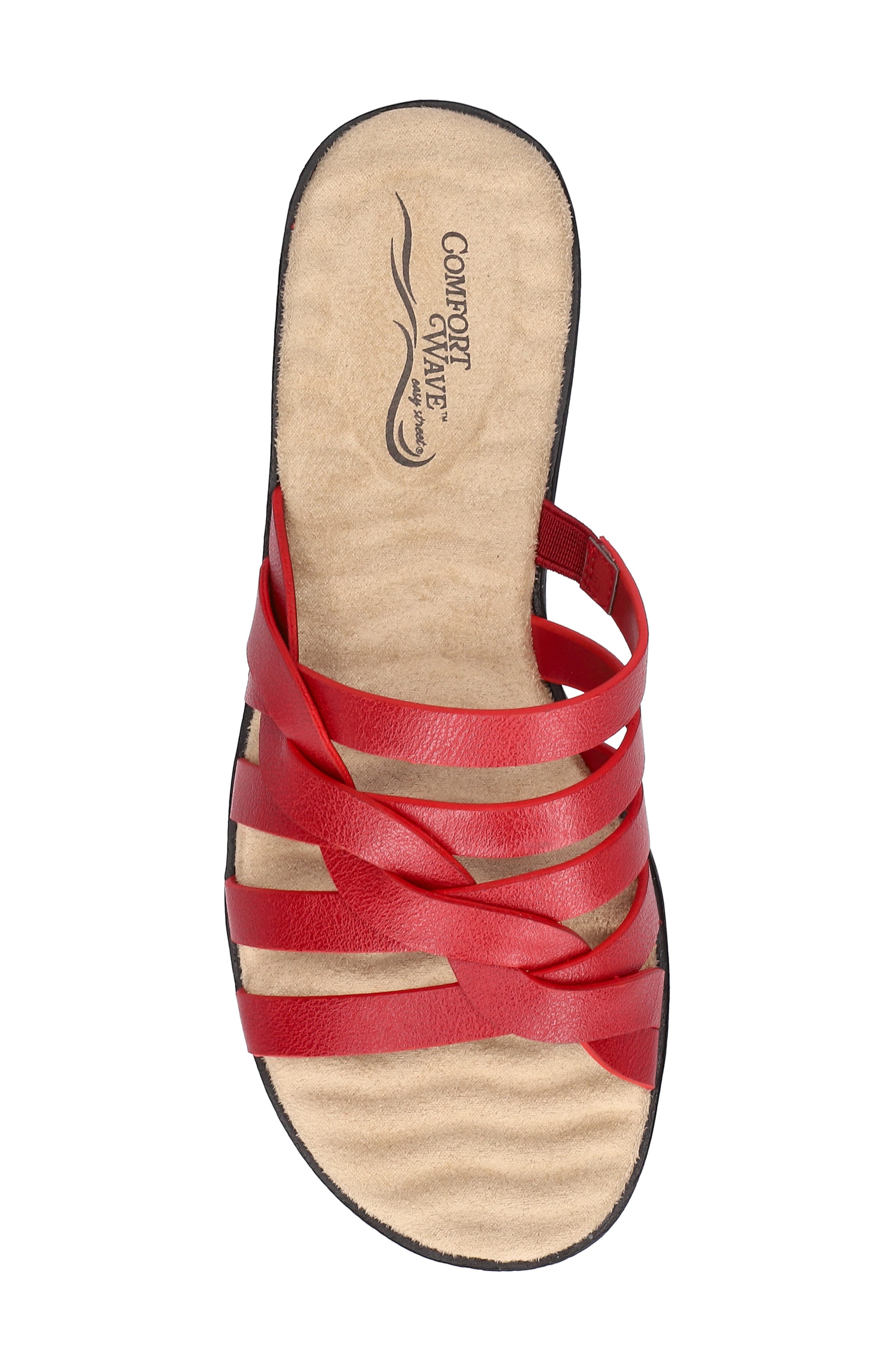 Sheri Open Toe Sandal, Alternate, color, RED
