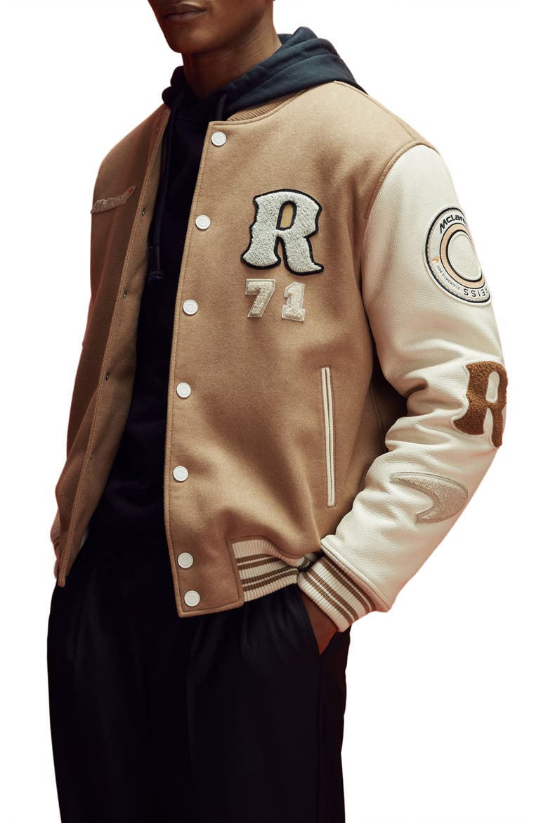 x McLaren Formula 1 Team Collection Wool Blend Bomber Jacket, Alternate, color, CAMEL