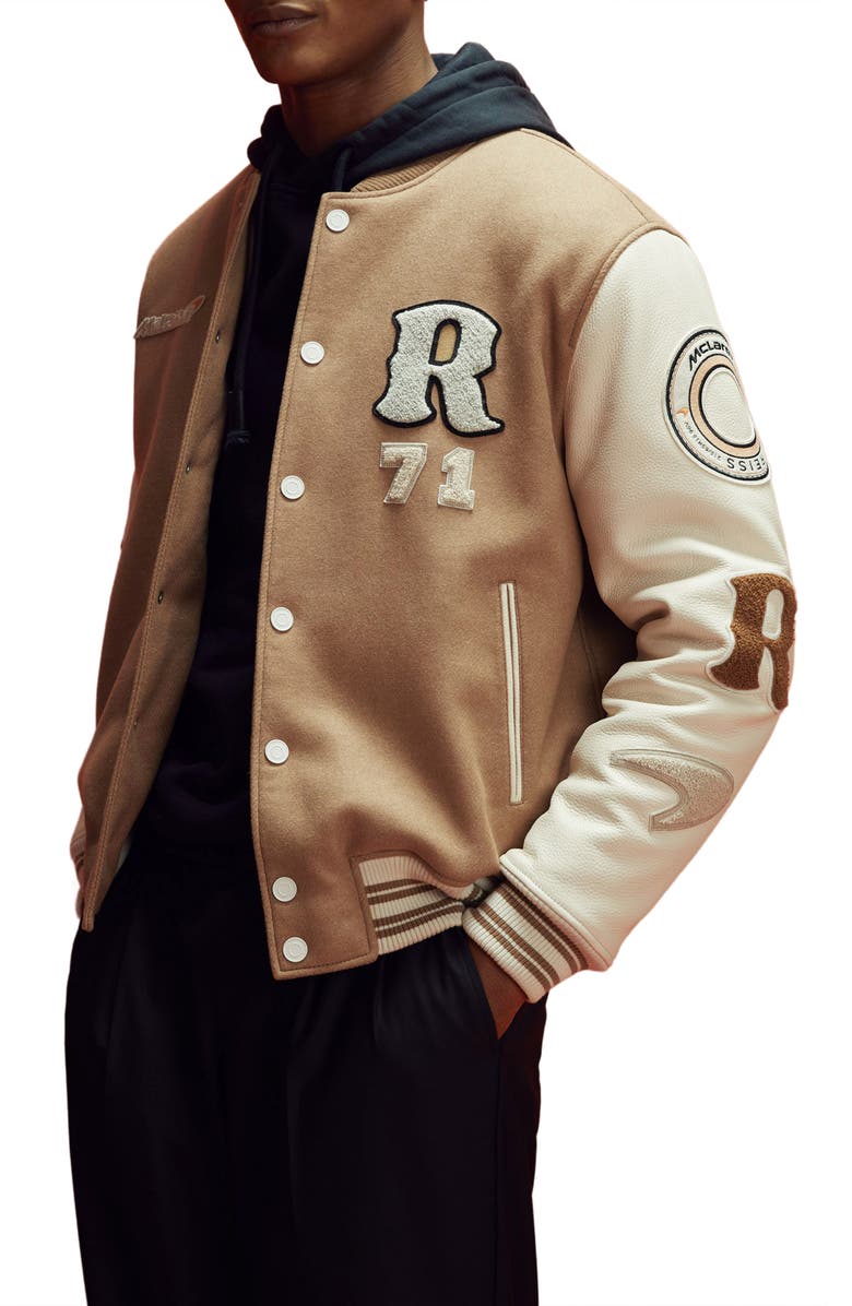 Reiss x McLaren Formula 1 Team Collection Wool Blend Bomber Jacket, Alternate, color, 